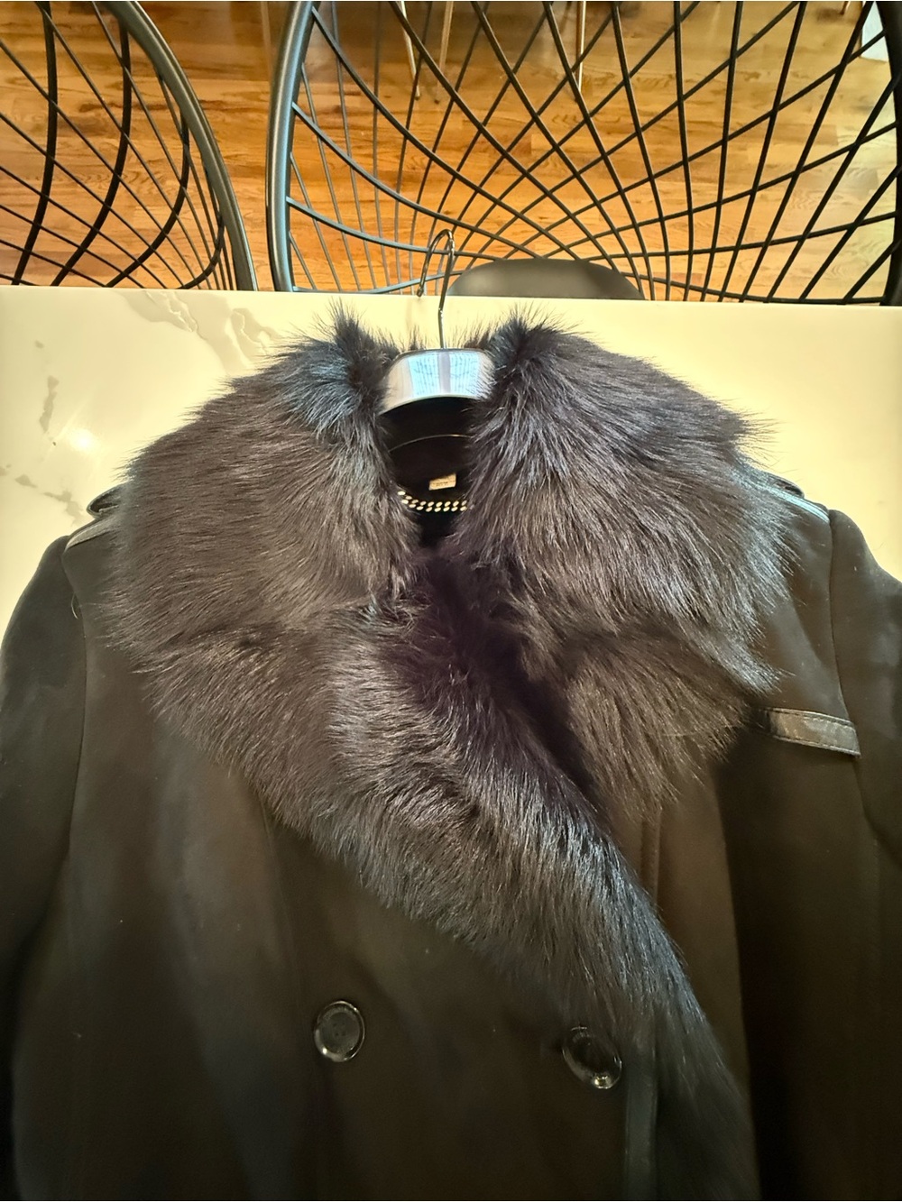 Burberry Black Shearling Trench Coat - Picture 6 of 10
